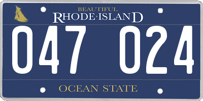 RI license plate 047024