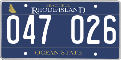 RI license plate 047026