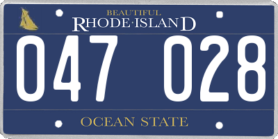 RI license plate 047028