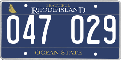 RI license plate 047029
