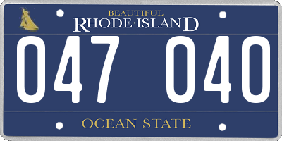 RI license plate 047040