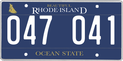 RI license plate 047041