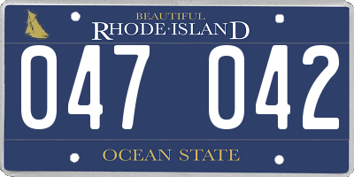 RI license plate 047042