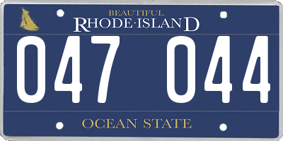 RI license plate 047044