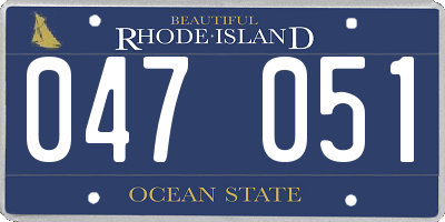 RI license plate 047051