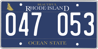RI license plate 047053