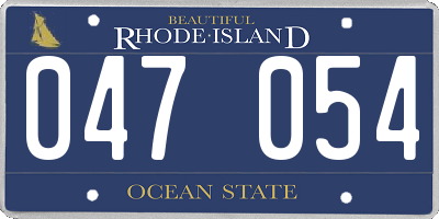 RI license plate 047054