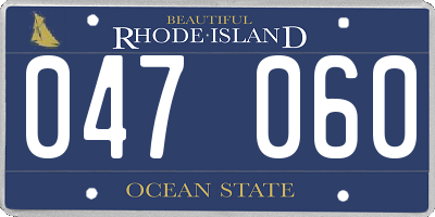 RI license plate 047060
