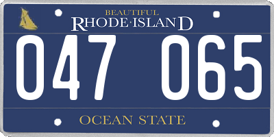 RI license plate 047065