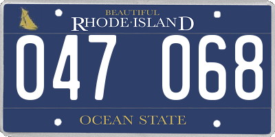 RI license plate 047068