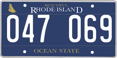 RI license plate 047069
