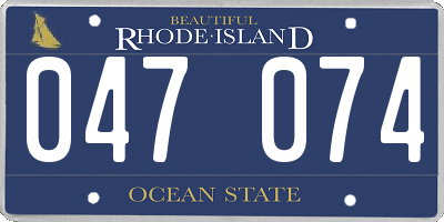 RI license plate 047074