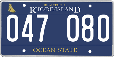 RI license plate 047080