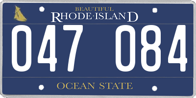RI license plate 047084