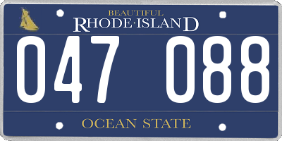 RI license plate 047088
