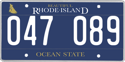 RI license plate 047089