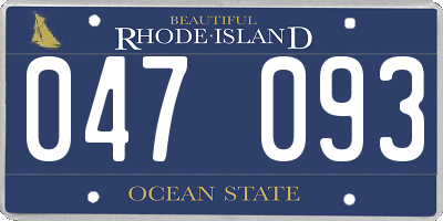 RI license plate 047093