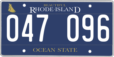 RI license plate 047096