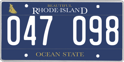 RI license plate 047098