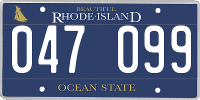 RI license plate 047099