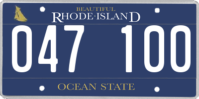 RI license plate 047100