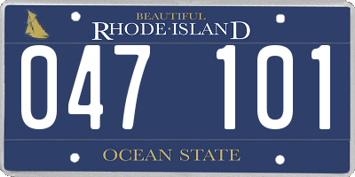 RI license plate 047101