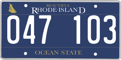 RI license plate 047103