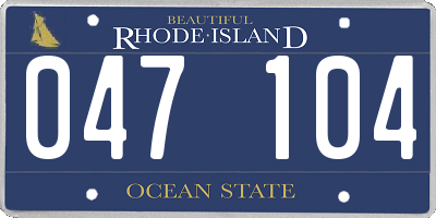 RI license plate 047104