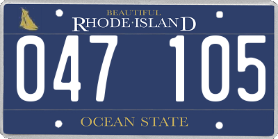 RI license plate 047105