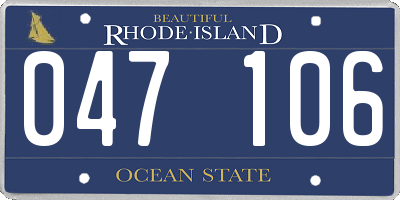 RI license plate 047106