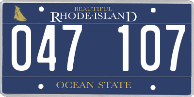 RI license plate 047107