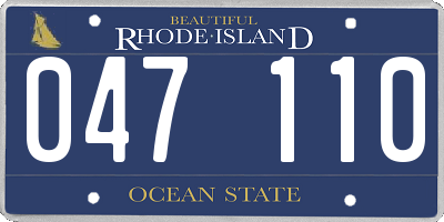 RI license plate 047110