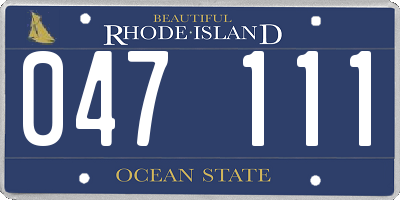 RI license plate 047111
