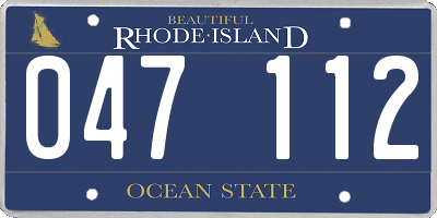 RI license plate 047112