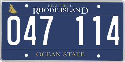 RI license plate 047114