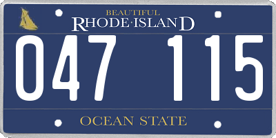 RI license plate 047115
