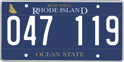 RI license plate 047119