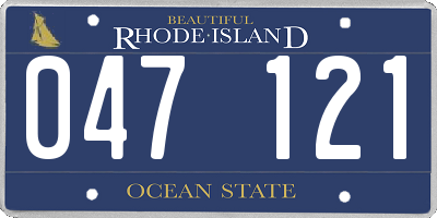 RI license plate 047121