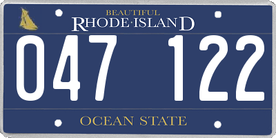 RI license plate 047122