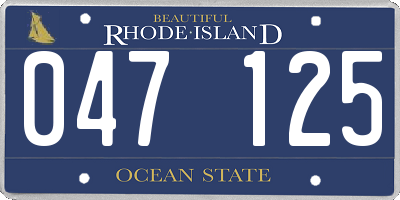 RI license plate 047125