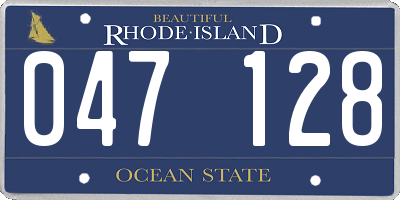 RI license plate 047128
