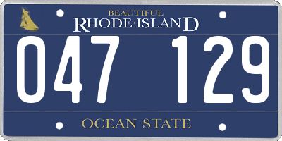 RI license plate 047129