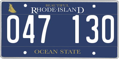 RI license plate 047130