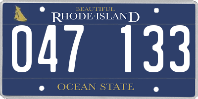 RI license plate 047133