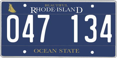 RI license plate 047134
