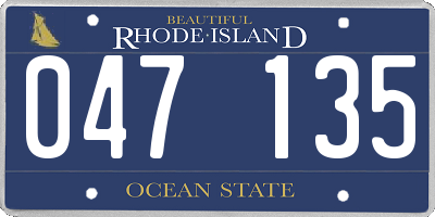 RI license plate 047135