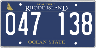 RI license plate 047138