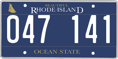 RI license plate 047141