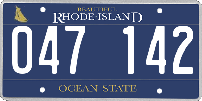 RI license plate 047142