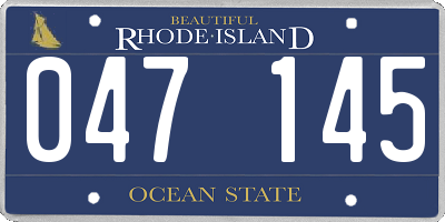 RI license plate 047145